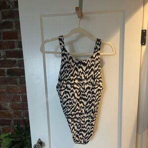 Knix High Low One Piece Bathing Suit - Safari / M